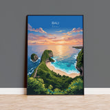 Bali Travel Print, Travel Poster of Bali, Kelingking Beach, Indonesia, Bali Travel Wall Art Gift