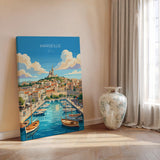 Marseille Poster, Vieux Port Wall Art, Provence Print, France Travel Poster, Marseille Gift