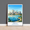 Perth Australia Print, Western Australia Wall Art, Swan River Travel Poster, Coastal City Decor, Australian Gift
