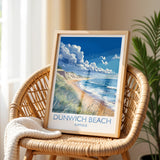 Dunwich Beach Travel Print, Travel Poster of Dunwich Beach,Dunwich Beach Art Lovers Gift, Suffolk Coast Wall Art NQ Media Designs