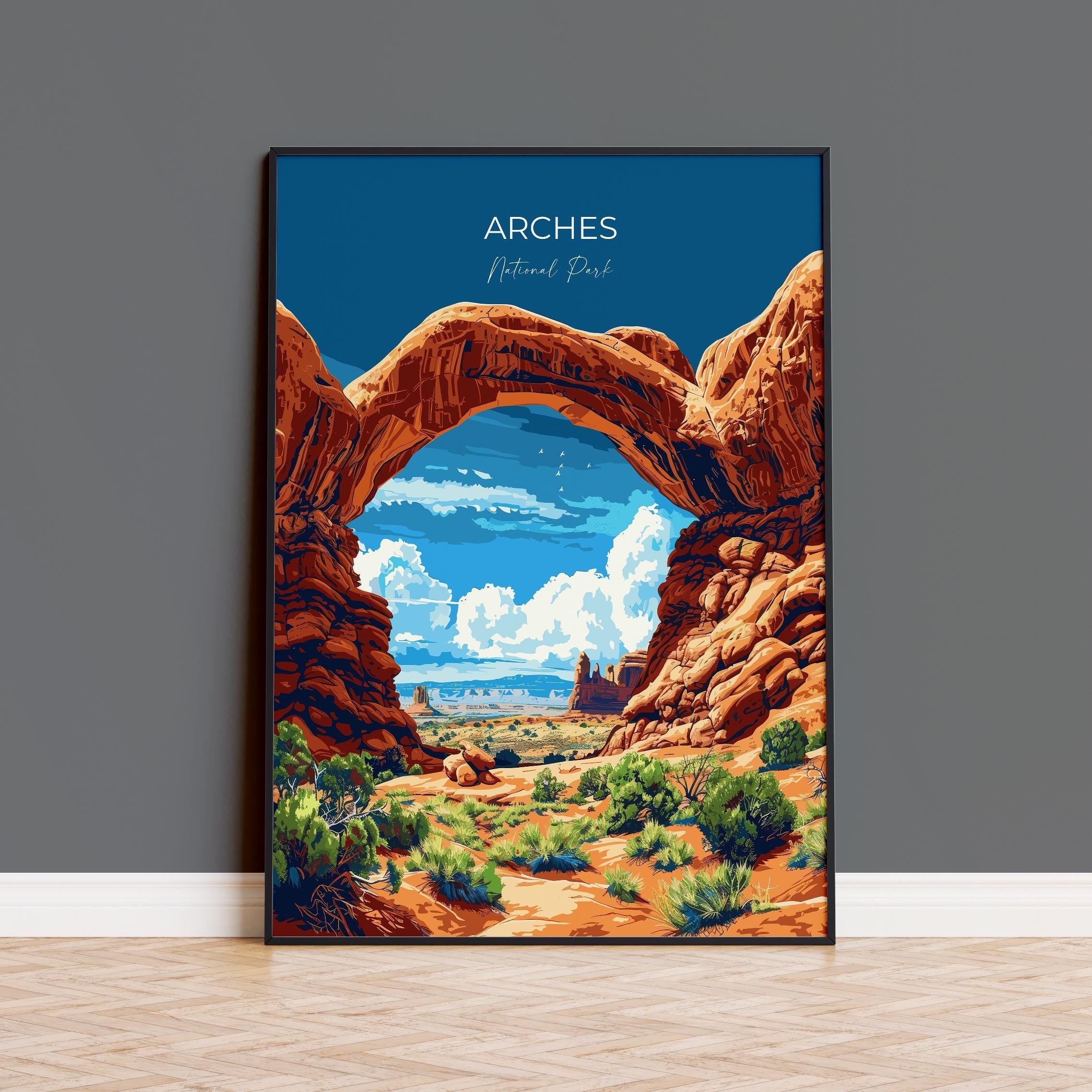 Arches National Park Travel Print Wall Art, Travel Poster of Arches, National Park Art Lovers Gift, Utah, USA, Travel Wall Art Gift NQ Media Designs