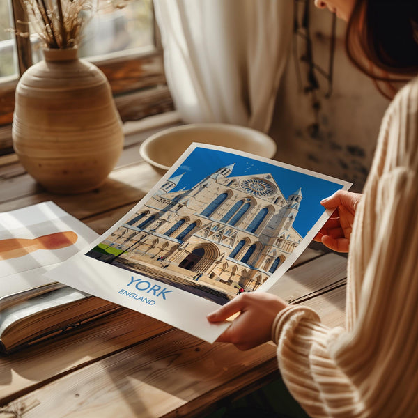 York Travel Poster Wall Art, City of York Travel Print, English Cities Art Gift, Wall Art Print