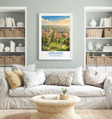 Adelaide Australia Travel Poster, Adelaide Skyline Wall Art, River Torrens Print, South Australia Cityscape Illustration, Australia Decor