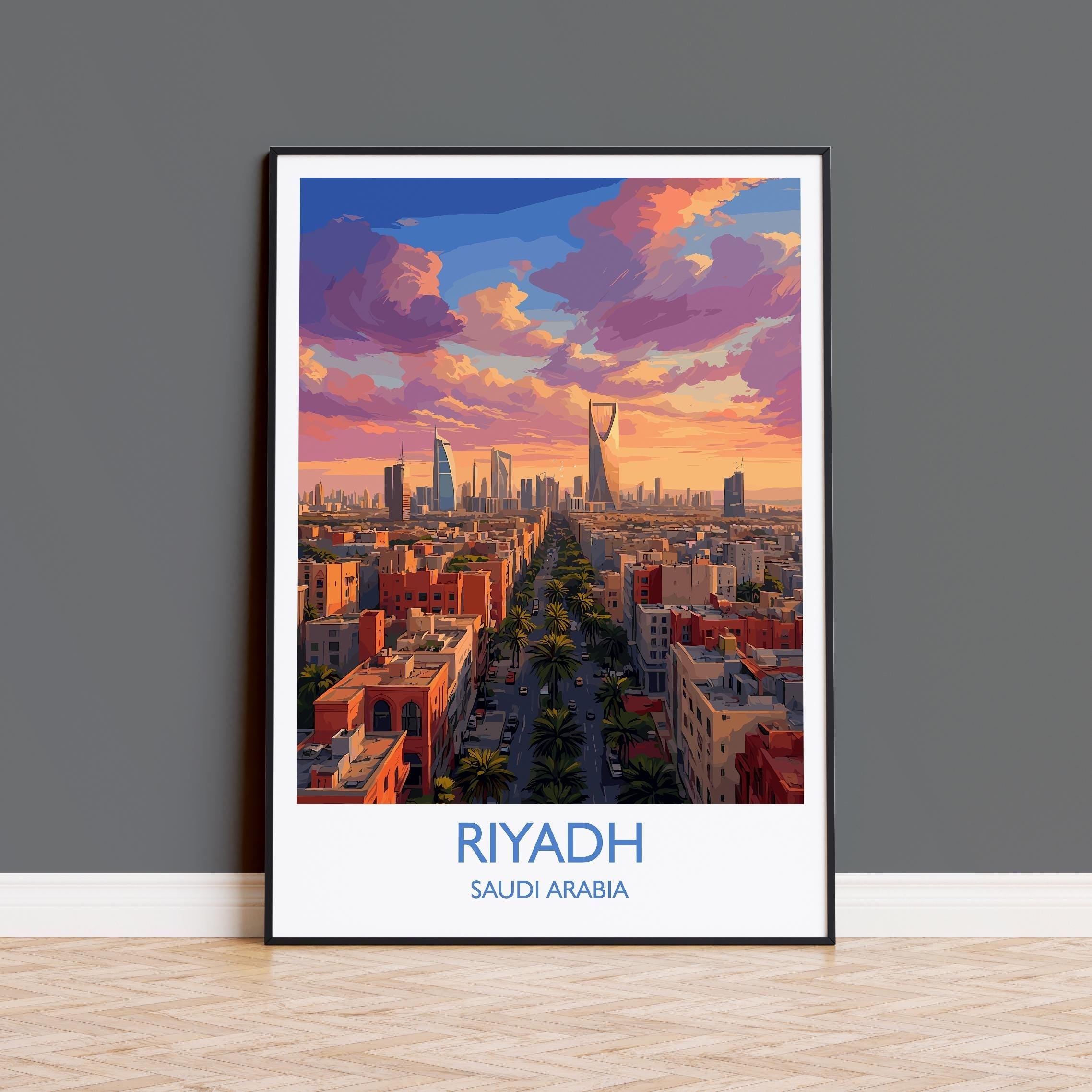 Riyadh Poster Wall Art, Riyadh Travel Print, Saudi Arabia Wall Art Gift, Riyadh Art Lovers Gift, Travel Wall Decor NQ Media Designs