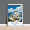 Astypalaia Greece Print, Chora Windmills Wall Art with Border, Greek Island Poster, Dodecanese Travel Print, Astypalaia Gift Print