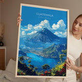 Guatemala Travel Poster, Travel Print of Guatemala, Central America Poster, Guatemala Wall Art Lovers Gift NQ Media Designs