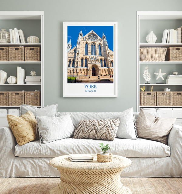 York Travel Poster Wall Art, City of York Travel Print, English Cities Art Gift, Wall Art Print