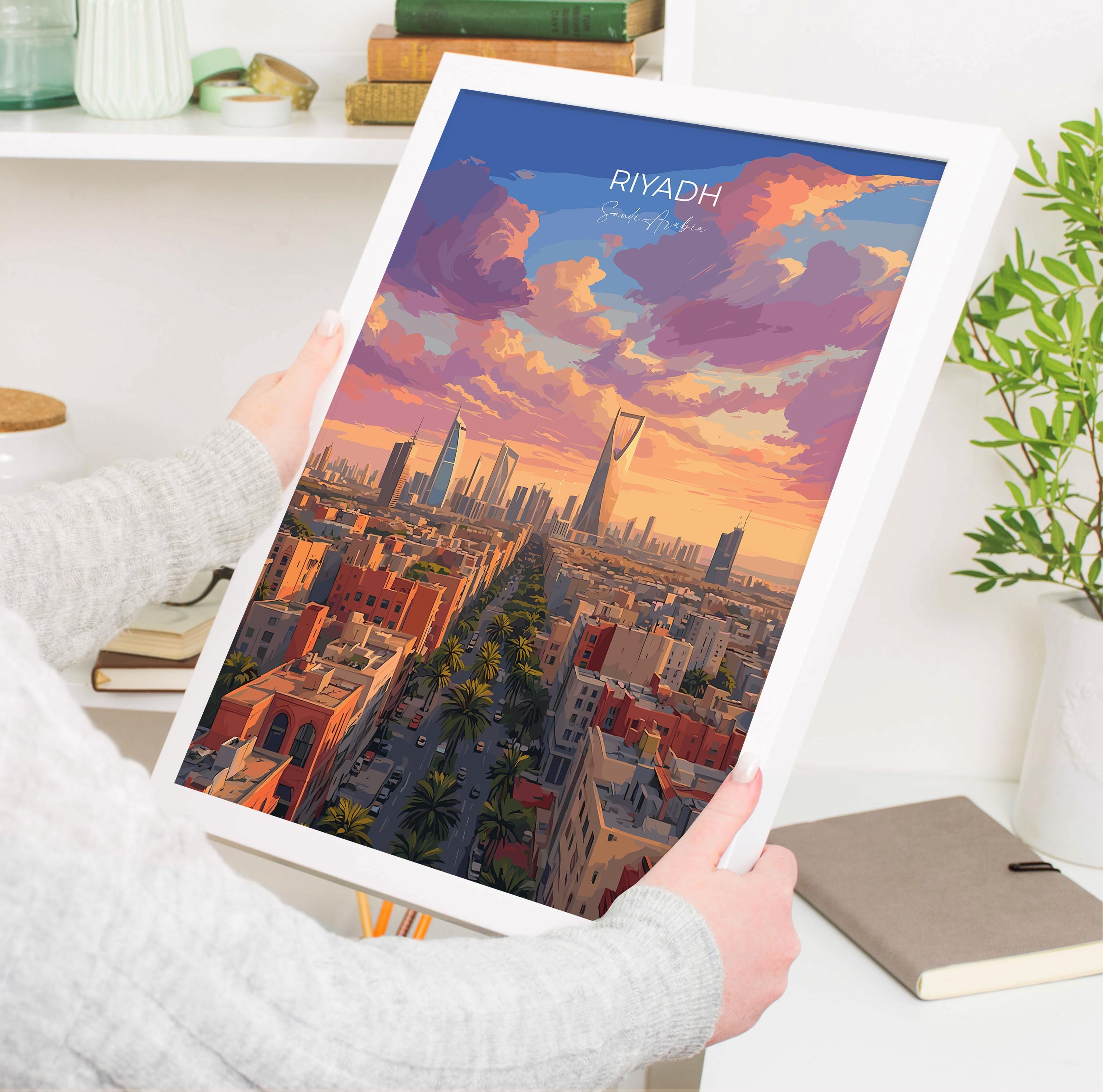 Riyadh Print Wall Art, Riyadh Travel Poster, Saudi Arabia Wall Art Gift, Riyadh Art Lovers Gift, Travel Wall Decor NQ Media Designs