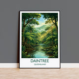 Daintree Rainforest Australia Travel Poster, Tropical Rainforest Wall Art, Queensland Nature Print, Forest Illustration, Australia Decor