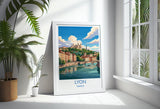 Lyon France Print, Fourvière Wall Art with Border, Vieux Lyon Poster, France Travel Print, Lyon Gift Print