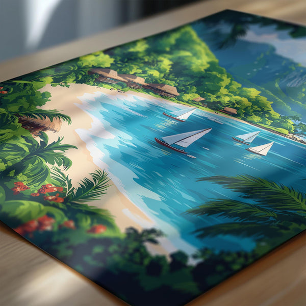 Fiji Travel Print Wall Art, Travel Poster of Fiji, South Pacific Islands Art Lovers Gift