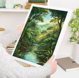 Daintree Rainforest Australia Travel Print, Tropical Rainforest Wall Art, Queensland Nature Poster, Forest Illustration, Australia Decor