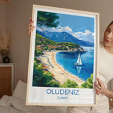 Oludeniz Travel Print Wall Art, Travel Poster of Oludeniz, Turkey Wall Art, Oludeniz Art Lovers Gift, Wall Art Print NQ Media Designs