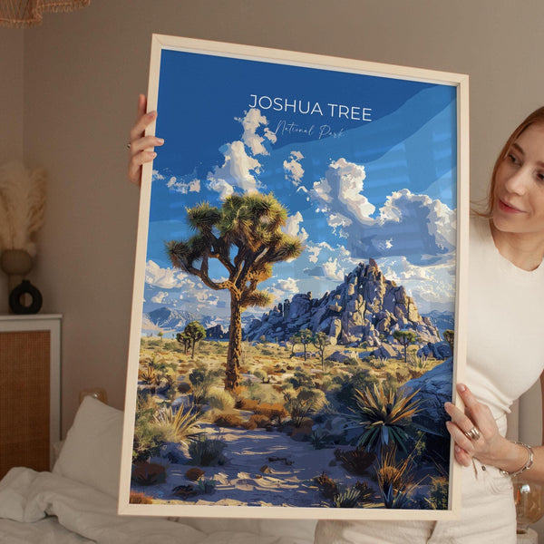 Joshua Tree National Park Travel Print Wall Art, Travel Poster of Joshua Tree, National Park Art Lovers Gift, California, USA, Wall Art Gift