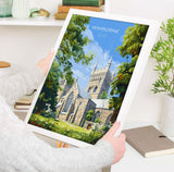 Wimborne Travel Poster, Travel Poster of Wimborne, England, Wimborne Minster, Dorset Coast Art, Dorset Gift, Wall Art Print NQ Media Designs