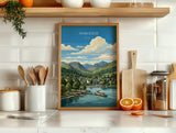Ambleside Poster, Lake Windermere Wall Art, Cumbria Print, England Travel Poster, Ambleside Gift