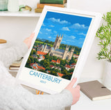 Canterbury Travel Print, Travel Poster of Canterbury, England, Canterbury Cathedral, Kent Art Lovers Gift, Wall Art Print NQ Media Designs