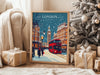 London at Christmas Travel Print | Festive London Wall Art | Christmas Gift NQ Media Designs