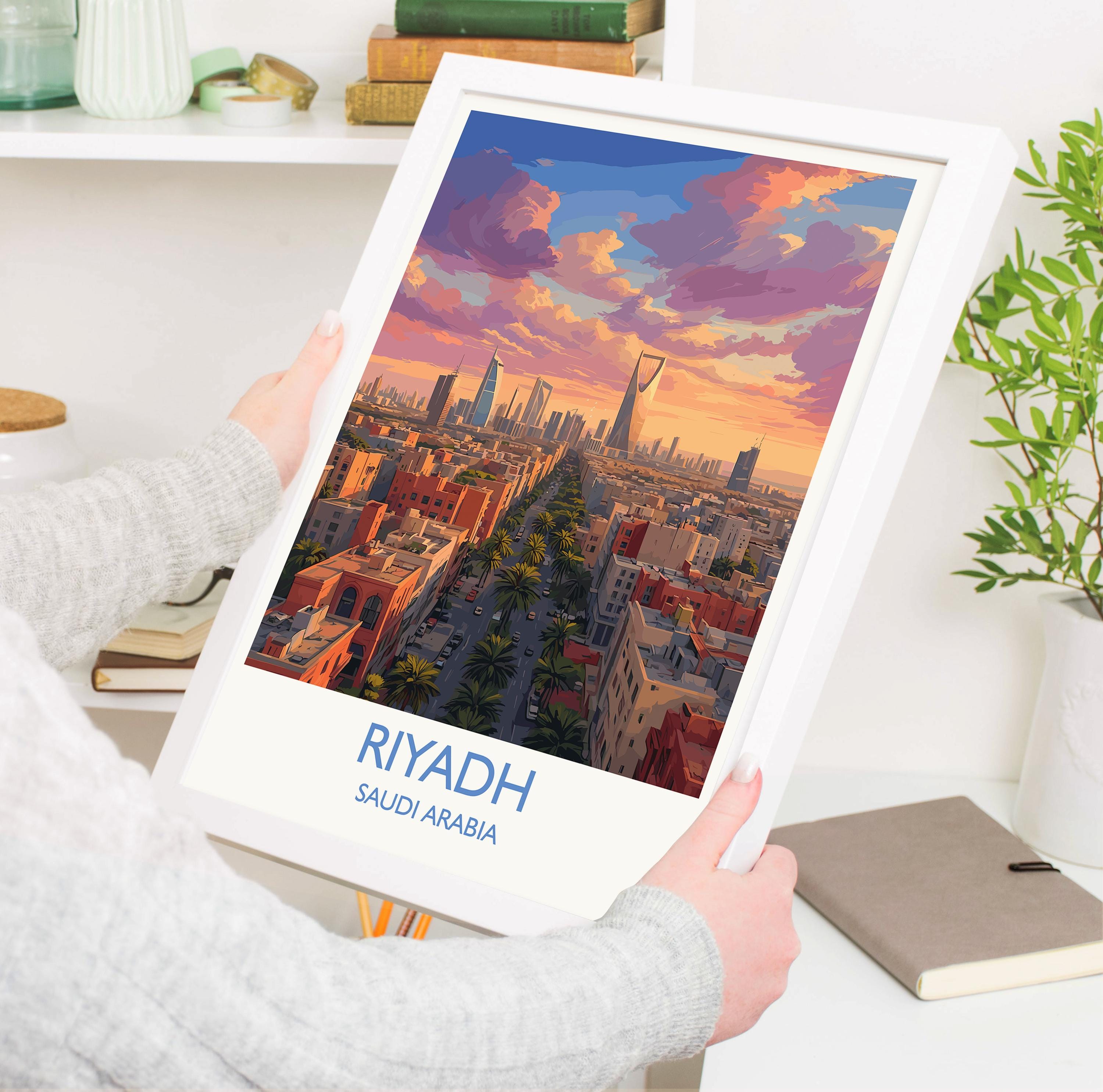Riyadh Poster Wall Art, Riyadh Travel Print, Saudi Arabia Wall Art Gift, Riyadh Art Lovers Gift, Travel Wall Decor NQ Media Designs