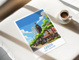 Leeds Travel Wall Art Print, Travel Poster of Leeds,West Yorkshire Wall Print, English City Art Gift NQ Media Designs