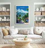 Nicaragua Travel Poster, Granada Cathedral Wall Art, Ometepe Volcano Print, Lake Nicaragua & Colonial City, Central America Travel Poster
