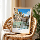 Bath Travel Print, Travel Poster of Bath, England, Cotswolds Art, Bath Gift, Avon Wall Art Print NQ Media Designs