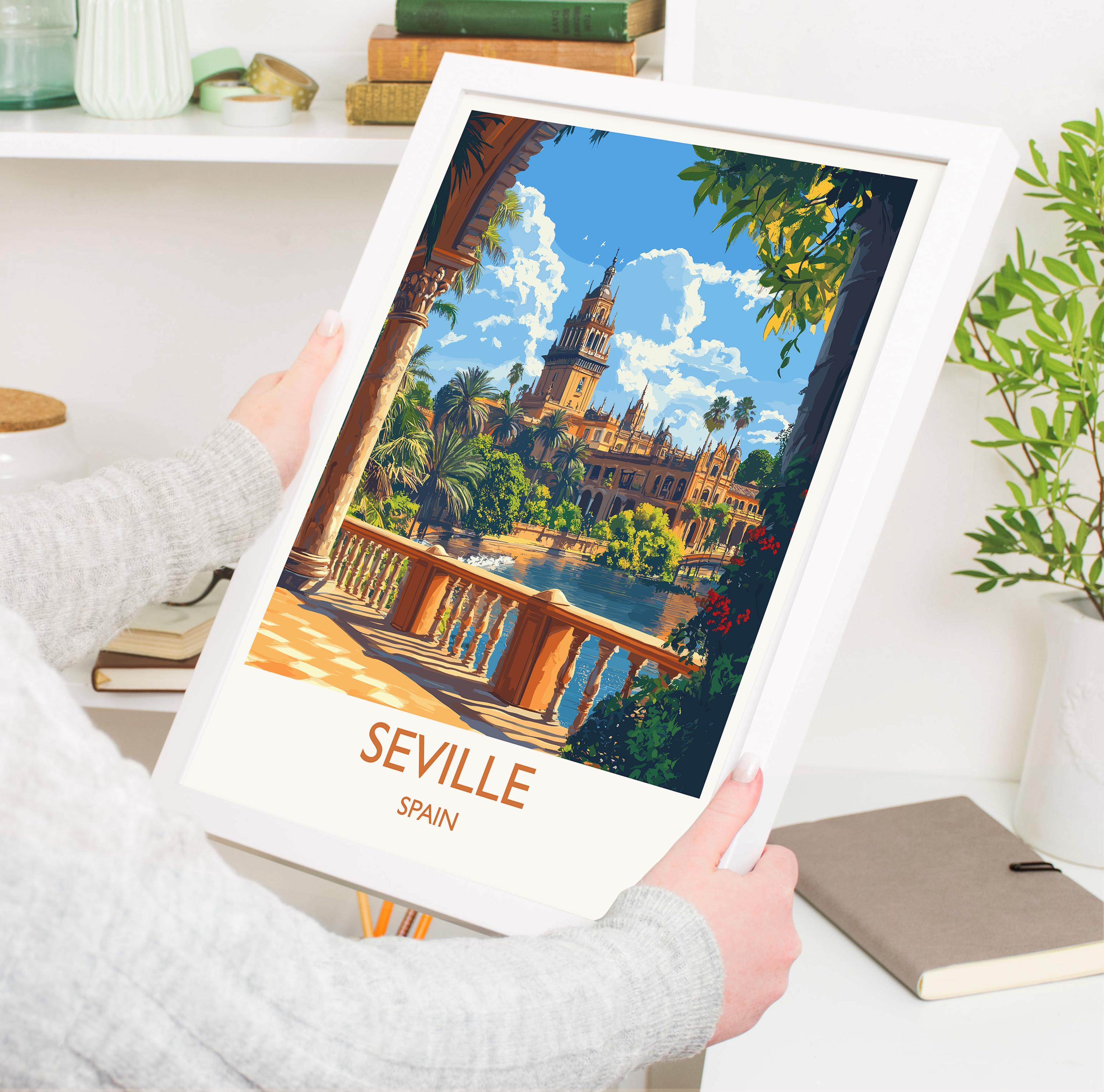 Seville Travel Wall Art, Spain Print, Seville Art Gift, Traveller Gift Art Poster, Holiday Gift NQ Media Designs