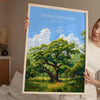 Sherwood Forest Travel Print Wall Art, Travel Poster of Sherwood Forest, Major Oak, Nottinghamshire, England Countryside Art Lovers Gift