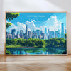 Central Park New York Landscape Travel Print Wall Art, Travel Poster of Central Park, New York Art Lovers Gift, New York, USA Travel Art NQ Media Designs