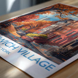 Greenwich Village New York Travel Print Wall Art, Travel Poster of Greenwich Village, New York , New York Art Lovers Gift, USA Art Gift NQ Media Designs