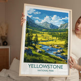 Yellowstone National Park Travel Poster Wall Art, Travel Print of Yellowstone, National Park Art Lovers Gift, Wyoming, USA, Wall Art Gift NQ Media Designs