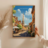 Chichester Travel Print Wall Art, West Sussex Travel Poster, English Countryside Art Gift, Wall Art Print NQ Media Designs