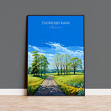 Thoresby Park Travel Print Wall Art, Travel Poster of Thoresby Park, Thoresby Hall, Nottinghamshire, England, English Countryside Art Gift NQ Media Designs