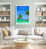 a living room filled with furniture and a painting on the wall