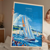 Cowes Travel Poster Wall Art, Travel Print of Cowes, Cowes Art Lovers Gift, Sailing Art, Isle of Wight Gift, NQ Media Designs