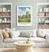Fountains Abbey Travel Print | Studley Royal, Yorkshire Wall Art