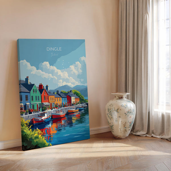 Dingle Print, Travel Poster of Dingle, County Kerry Art, Ireland Coast, Travel Wall Art Gift