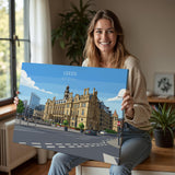 Leeds City Art Print, Leeds City Square, West Yorkshire Landscape Poster, England UK City Travel Decor NQ Media Designs