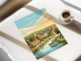 Wareham Dorset Poster, Historic Saxon Walled Town Wall Art, River Frome Travel Print, Dorset Countryside Decor, UK Gift