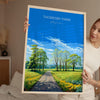 Thoresby Park Travel Print Wall Art, Travel Poster of Thoresby Park, Thoresby Hall, Nottinghamshire, England, English Countryside Art Gift