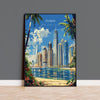 Dubai Travel Poster, Travel Print of Dubai, Dubai Marina Art lovers Gift, UAE Wall Art Gift NQ Media Designs