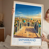Samarkand Uzbekistan Travel Poster, Registan Square Wall Art, Silk Road Print, Central Asia Travel Poster, Islamic Architecture Decor