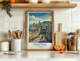 Montreal Canada Travel Poster, Montreal Skyline Wall Art, Old Montreal Print, Mount Royal Illustration, Quebec City Travel Decor