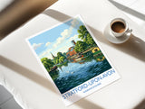 Stratford upon Avon Travel Poster, River Avon Wall Art, Royal Shakespeare Theatre Print, Holy Trinity Church Illustration, UK Decor