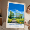 Thoresby Park Travel Poster Wall Art, Travel Print of Thoresby Park, Thoresby Hall, Nottinghamshire, England, English Countryside Art Gift