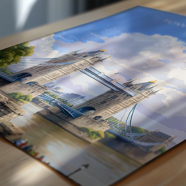 Tower Bridge Travel Poster, Travel Print of Tower Bridge, London Poster, Tower Bridge Gift, London City Art, London Art UK Travel Gift