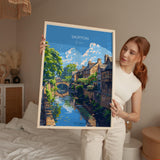 Skipton Travel Poster Wall Art, Travel Print of Skipton, Skipton Art Print, North Yorkshire Wall Print, Yorkshire Art Lovers Gift NQ Media Designs