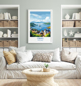 Oban Wall Art Print – Scenic Scotland Travel Poster, Harbour & Coastal Illustration, Gift for Travel Lovers NQ Media Designs