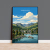 Ambleside Poster, Lake Windermere Wall Art, Cumbria Print, England Travel Poster, Ambleside Gift
