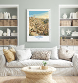 Matera Italy Print, Sassi di Matera Wall Art with Border, Basilicata Poster, Italian Cave City Print, Matera Gift Print